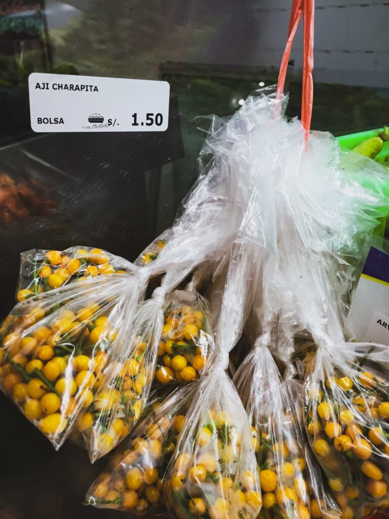 Aji Charapita for sale in Iquitos, Peru for roughly .41 cents