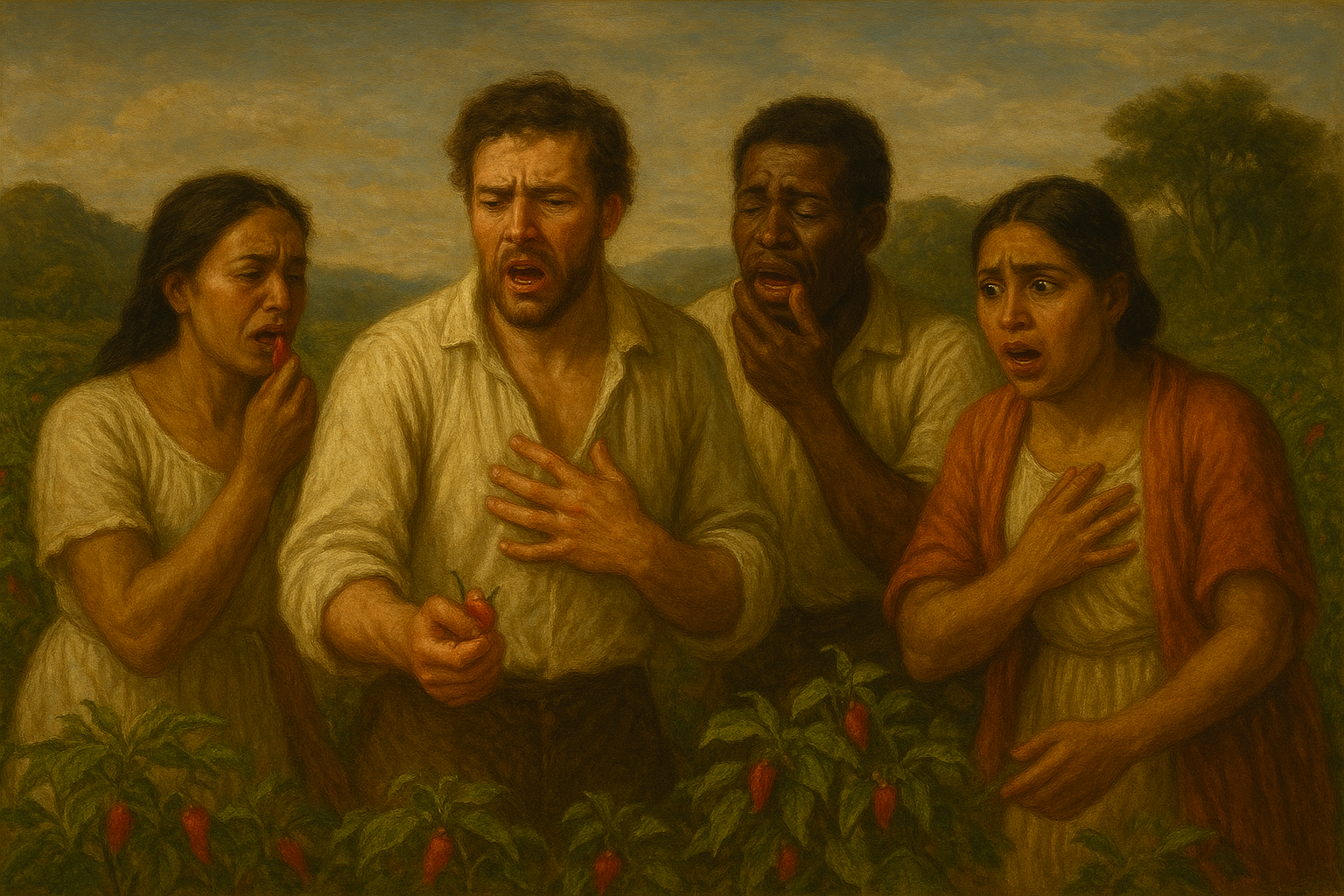 1400-1800 AD - Trinidad's blended immigrant population refers to this Aji as "The Devil's Pepper" - it's indigenous roots long since buried.